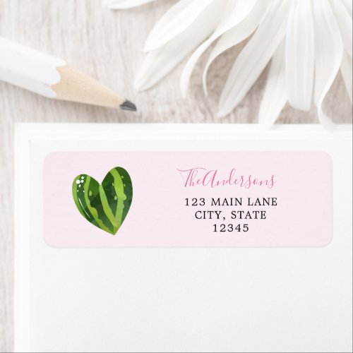 Watermelon Heart Return Address Label