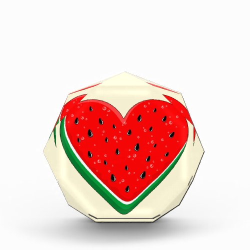 Watermelon Heart Valentines Day Free Palestine Acrylic Award