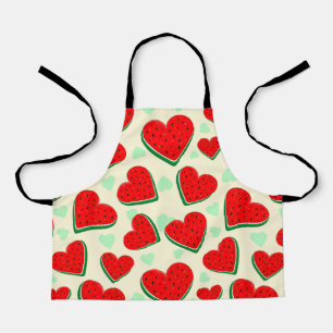 Watermelon Heart Valentine's Day Free Palestine Apron