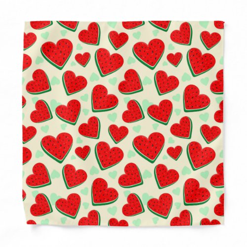 Watermelon Heart Valentines Day Free Palestine Bandana