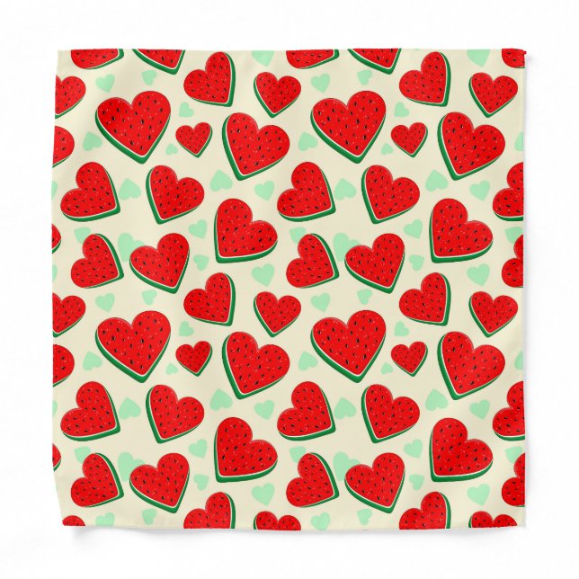 Watermelon Heart Valentine's Day Free Palestine Bandana (Front)
