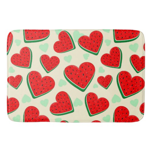Watermelon Heart Valentines Day Free Palestine Bath Mat