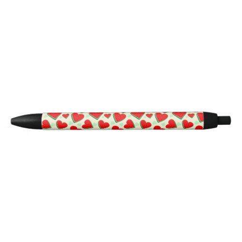 Watermelon Heart Valentines Day Free Palestine Black Ink Pen