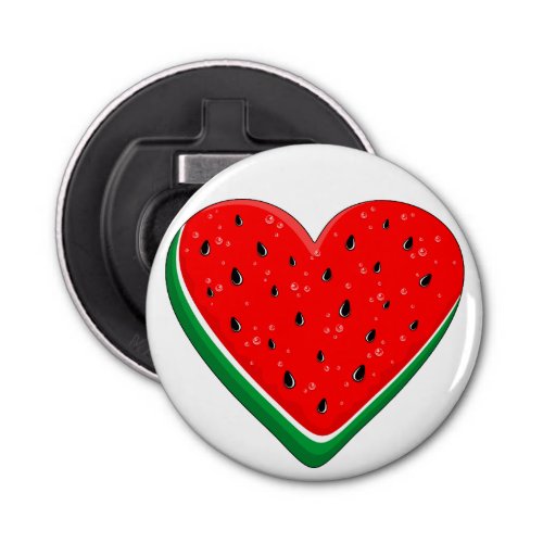 Watermelon Heart Valentines Day Free Palestine Bottle Opener