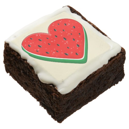 Watermelon Heart Valentines Day Free Palestine Brownie