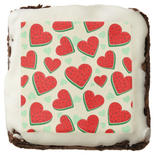 Watermelon Heart Valentines Day Free Palestine Brownie