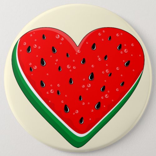 Watermelon Heart Valentines Day Free Palestine Button