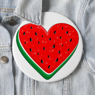 Watermelon Heart Valentine's Day Free Palestine Button