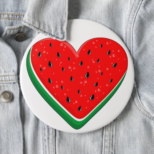 Watermelon Heart Valentines Day Free Palestine Button
