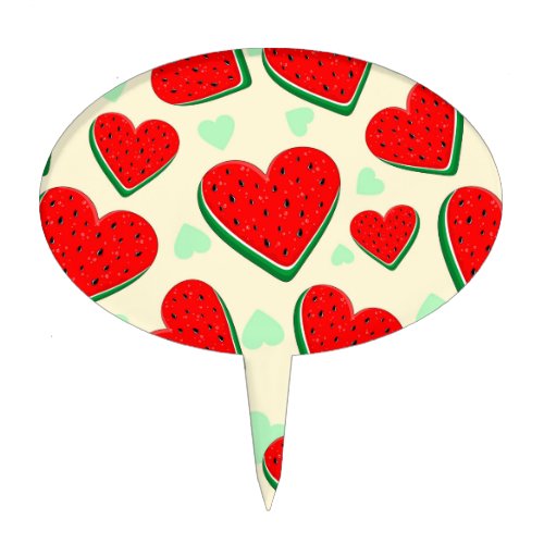 Watermelon Heart Valentines Day Free Palestine Cake Topper
