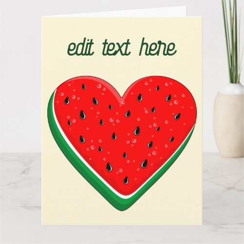 Watermelon Heart Valentines Day Free Palestine Card