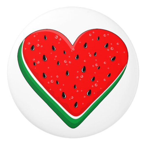 Watermelon Heart Valentines Day Free Palestine Ceramic Knob