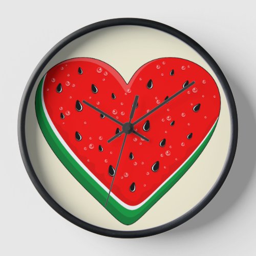 Watermelon Heart Valentines Day Free Palestine Clock
