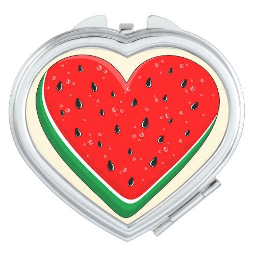 Watermelon Heart Valentines Day Free Palestine Compact Mirror