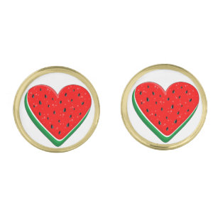 Watermelon Heart Valentine's Day Free Palestine Cufflinks