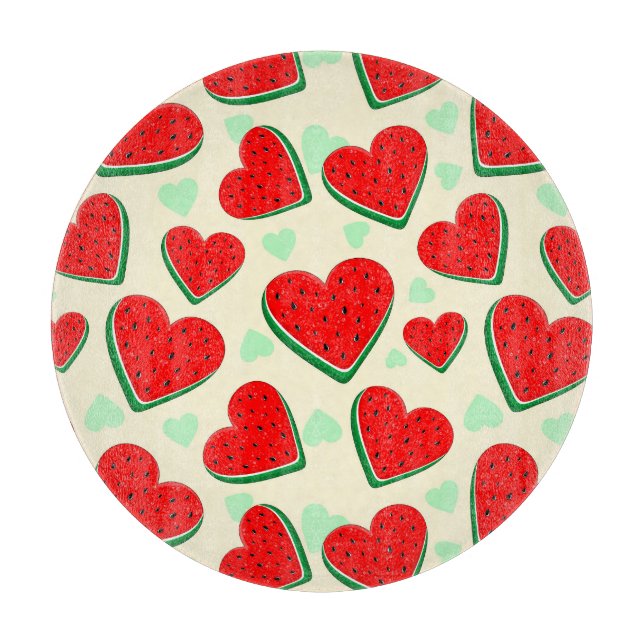 Watermelon Heart Valentine's Day Free Palestine Cutting Board (Front)