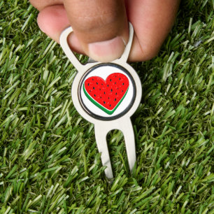 Watermelon Heart Valentine's Day Free Palestine Divot Tool