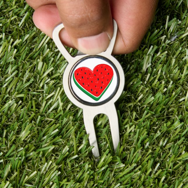 Watermelon Heart Valentine's Day Free Palestine Divot Tool (Insitu 1)