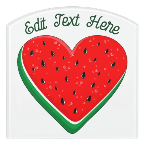 Watermelon Heart Valentines Day Free Palestine Door Sign