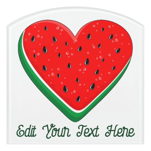 Watermelon Heart Valentines Day Free Palestine Door Sign