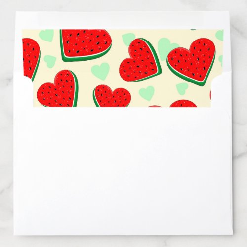 Watermelon Heart Valentines Day Free Palestine Envelope Liner