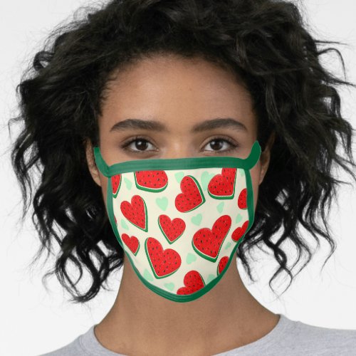Watermelon Heart Valentines Day Free Palestine Face Mask