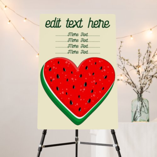 Watermelon Heart Valentines Day Free Palestine Foam Board