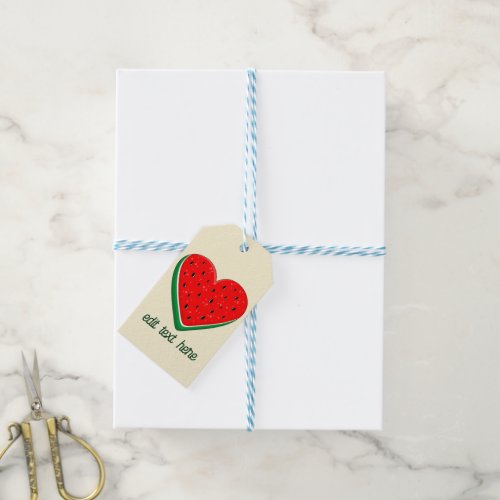 Watermelon Heart Valentines Day Free Palestine Gift Tags