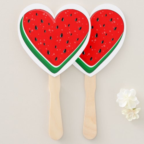 Watermelon Heart Valentines Day Free Palestine Hand Fan