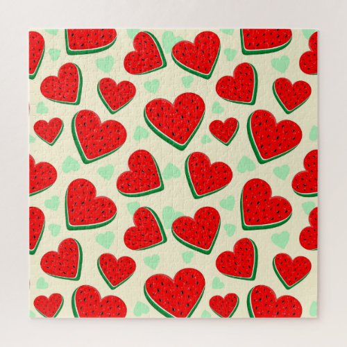 Watermelon Heart Valentines Day Free Palestine Jigsaw Puzzle