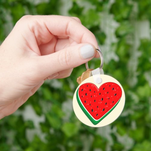 Watermelon Heart Valentines Day Free Palestine Keychain