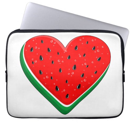 Watermelon Heart Valentines Day Free Palestine Laptop Sleeve