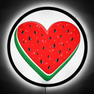 Watermelon Heart Valentine's Day Free Palestine LED Sign
