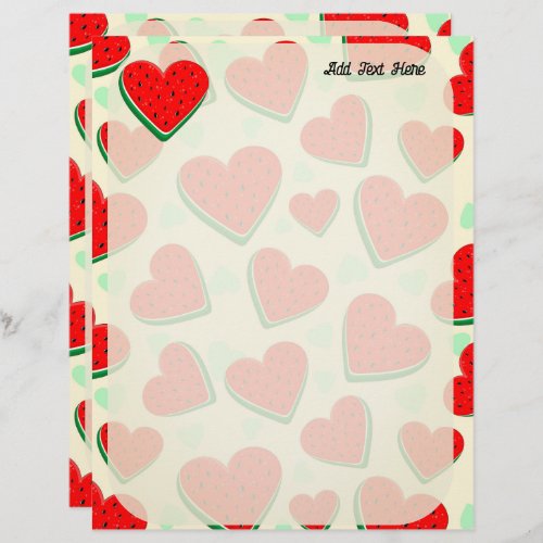 Watermelon Heart Valentines Day Free Palestine Letterhead