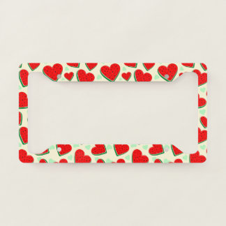 Watermelon Heart Valentine's Day Free Palestine License Plate Frame