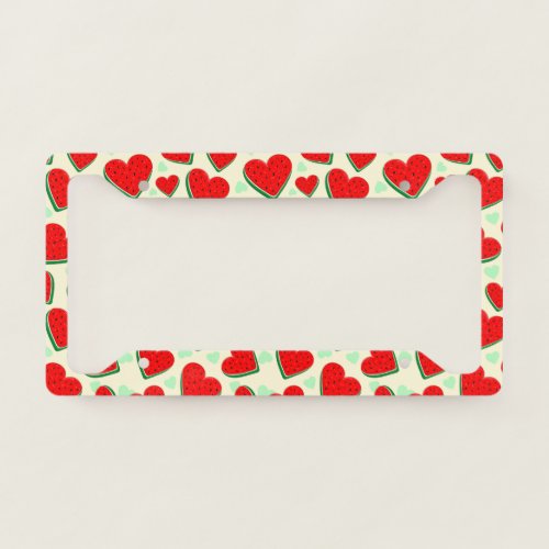 Watermelon Heart Valentines Day Free Palestine License Plate Frame