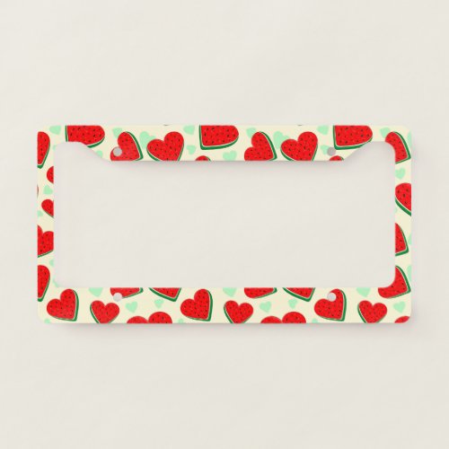 Watermelon Heart Valentines Day Free Palestine License Plate Frame