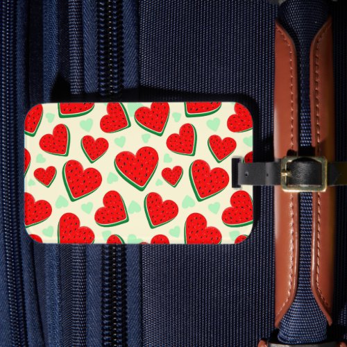 Watermelon Heart Valentines Day Free Palestine Luggage Tag