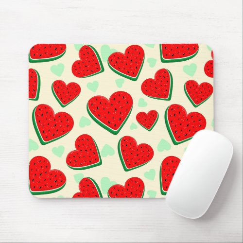 Watermelon Heart Valentines Day Free Palestine Mouse Pad