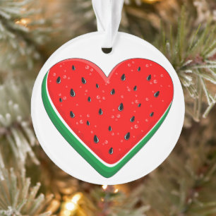Watermelon Heart Valentine's Day Free Palestine Ornament
