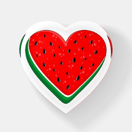Watermelon Heart Valentines Day Free Palestine Paperweight