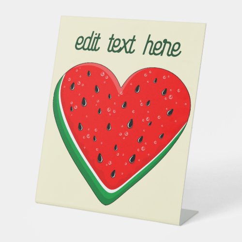 Watermelon Heart Valentines Day Free Palestine Pedestal Sign