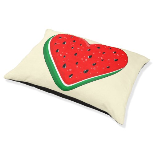 Watermelon Heart Valentines Day Free Palestine Pet Bed