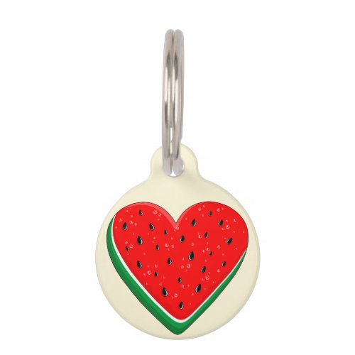 Watermelon Heart Valentines Day Free Palestine Pet ID Tag
