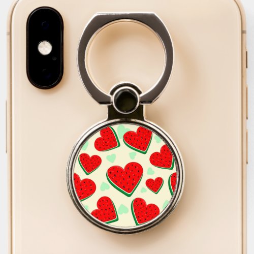 Watermelon Heart Valentines Day Free Palestine Phone Ring Stand