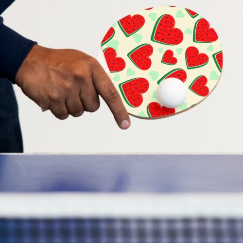 Watermelon Heart Valentines Day Free Palestine Ping Pong Paddle