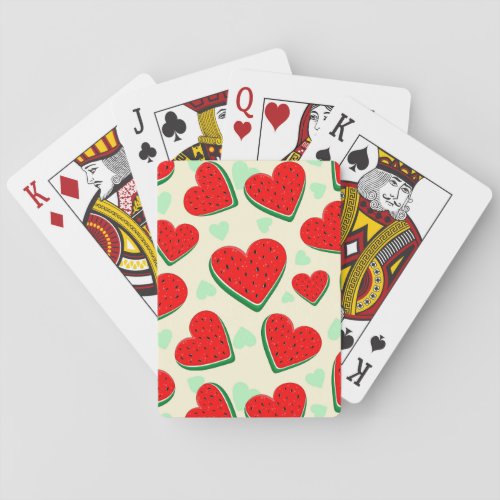 Watermelon Heart Valentines Day Free Palestine Playing Cards