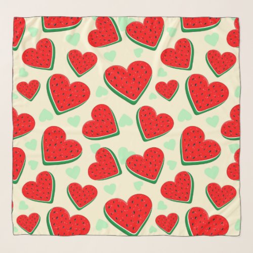 Watermelon Heart Valentines Day Free Palestine Scarf