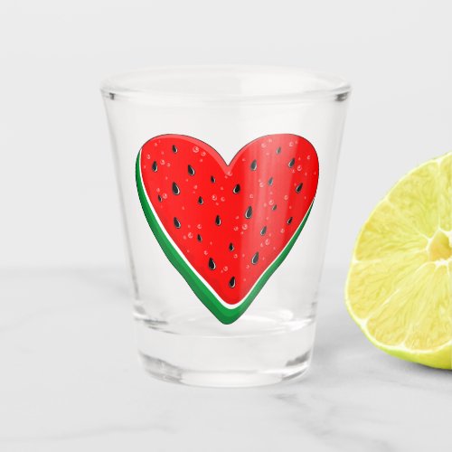 Watermelon Heart Valentines Day Free Palestine Shot Glass
