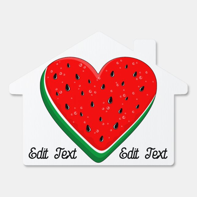 Watermelon Heart Valentine's Day Free Palestine Sign (Front)